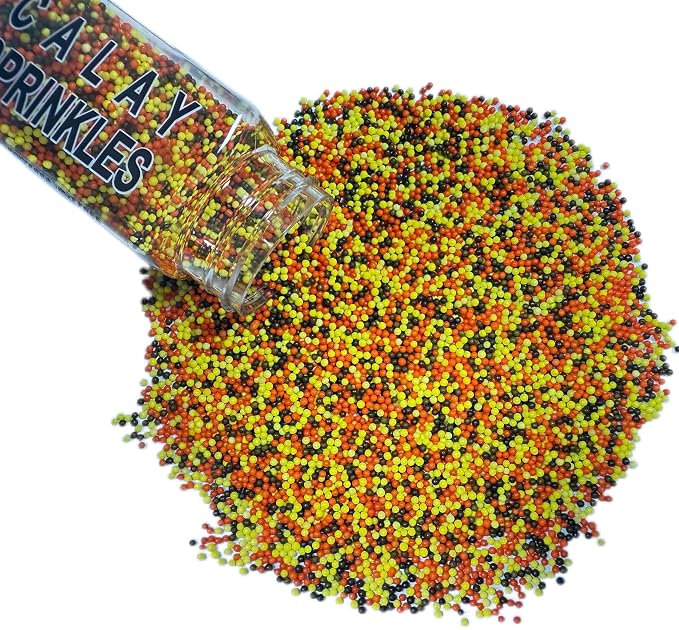 Sentovac 2mm Fall Nonpareils Pearl Sugar Sprinkles for Cake Decorating |Edible Cake Cupcake| 1 Bottle 3.88oz/110g Sprinkles for Decorating