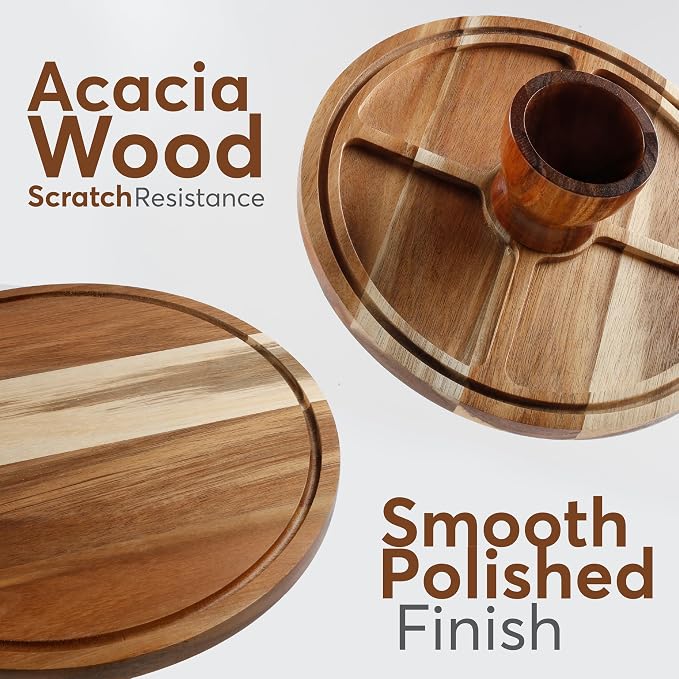 2-in-1 Acacia Wood Cake Stand with Lid, Cake Stand with Acrylic Dome Light Weight, Strudy & Well Polished, Cake Plate with Lid for Parties, Weddings, and Everyday Use, Cake Display Stand with Lid