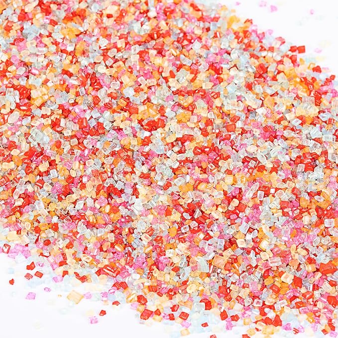 Rainbow Sanding Sugar Sprinkles,Edible Colorful Sprinkle Mix,150g/5.3oz,Edible Sugar Crystals for Cake Decorating,Sprinkle Mix for Baking Decorations,Cookies,Ice Cream,Fondant Cake,Caramel Apples,Cupcakes,Desserts,Wedding Birthday Party Supplies