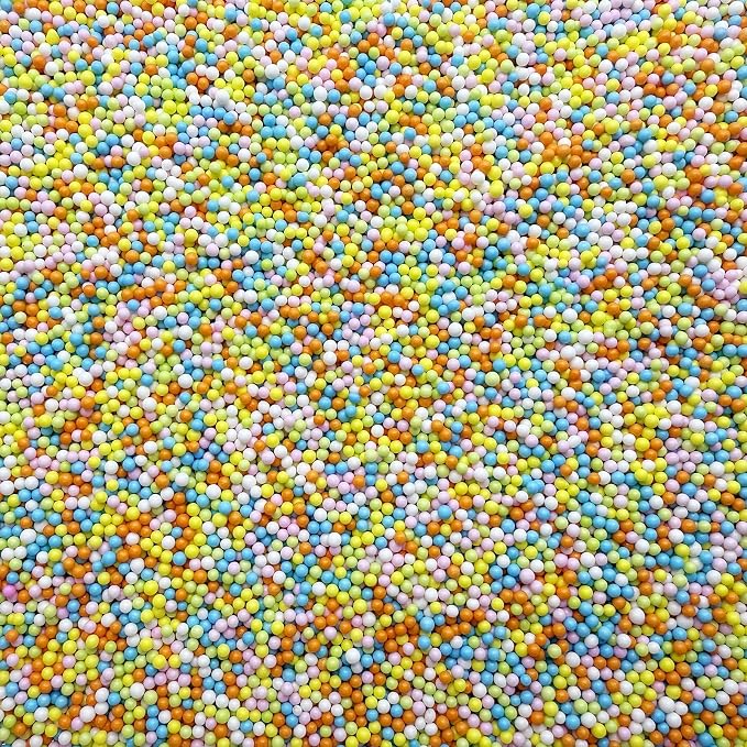 SE Si&Moos Nonpareil Sprinkles, 2mm Pastel Mini Edible Pearls Easter Sprinkles for Cake Decorating Easter Cookie Decorations Wedding Baby Shower Party Christmas Holiday Supplies 3.5 OZ