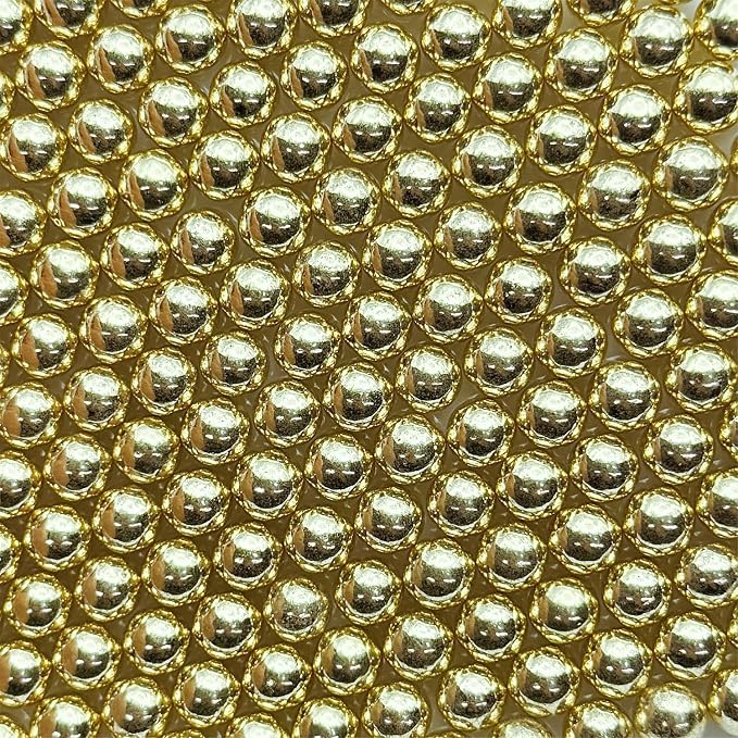CandiJumpin 7mm Edible Gold Pearls, Gold Pearl Sprinkles for Cake Decorating Small Sugar Pearls Edible Cake Decorations Pearl Sugar Sprinkles Cupcake Toppers Baby Shower Party Birthday Wedding Christmas Supplies 3 OZ