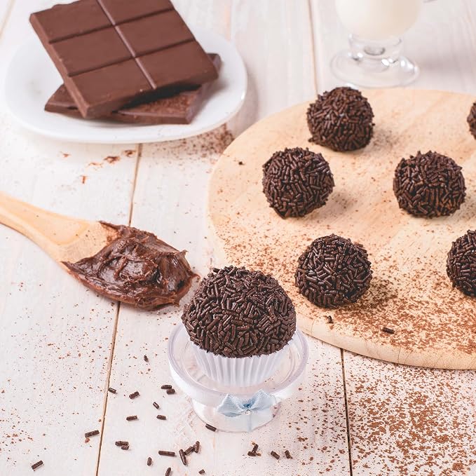 Yupik Oblong Chocolate Flavored Sprinkles, 2.2 lb (35.2 oz) Pack of 6, Low Sugar, Cholesterol-Free, Sodium-Free, Kosher, For Baking and Decorating Ice Cream, Cakes, Cookies, Cupcakes, and Donuts