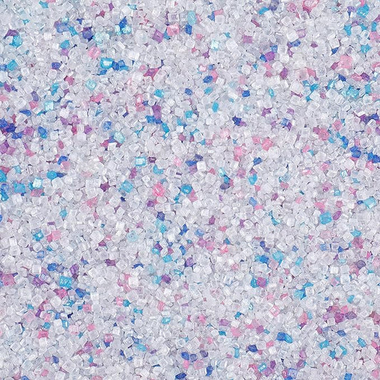 Unicorn Sanding Sugar Sprinkles, 4.6 oz Edible White Pink Purple Blue Sugar Crystals for Baking Topping, Cupcakes, Cookies, Ice Cream & Cake Decorating, Pastel Birthday Party Holiday Supplies