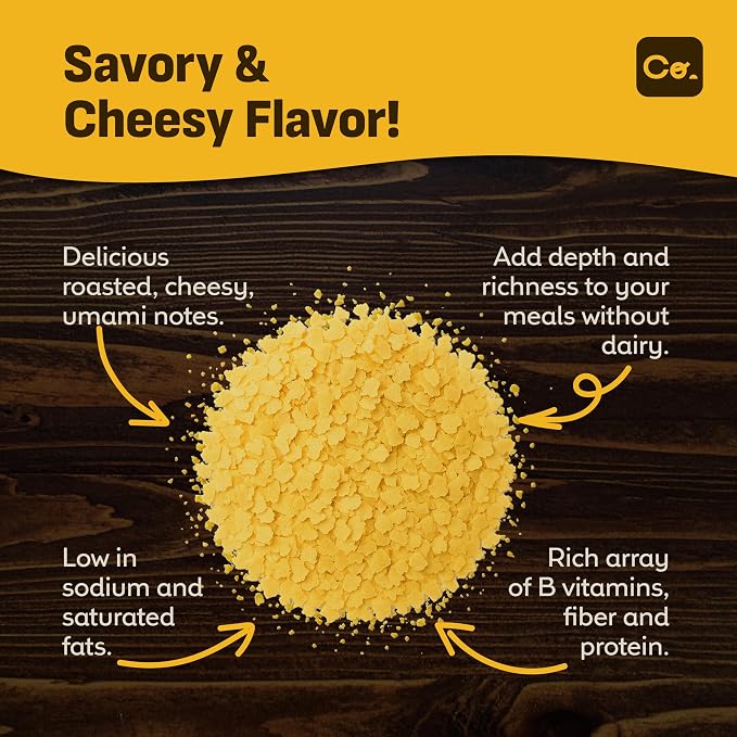 Coolinario Nutritional Yeast, Fortified, Large Flakes (1 GAL - 1.5 LBS) | Savory Cheese-Like Flavor, Rich in B-Vitamins, B12, Protein & Fiber, Ideal for Pasta, Popcorn & Sauces, Gluten-Free