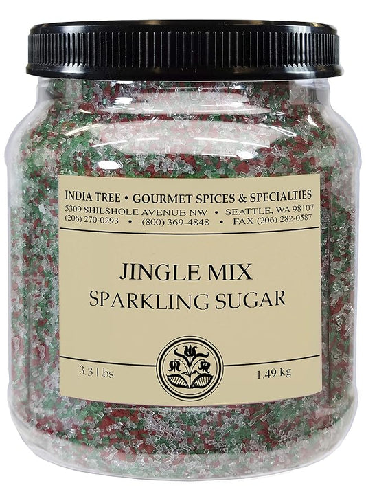 India Tree Sparkling Sugar Jingle Mix, 3.3lbs