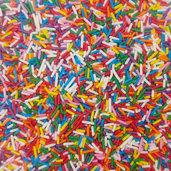 Sentovac Edible Smooth Rainbow Jimmies Sprinkles for Cake Decorating | Cupcake and Ice Cream Toppers Cake Decorations | Soft Jimmies Sprinkles for Baking | 1 Bottle 2.75oz Cookie Decorating Celebrations Wedding Shower Party Chirstmas Supplies