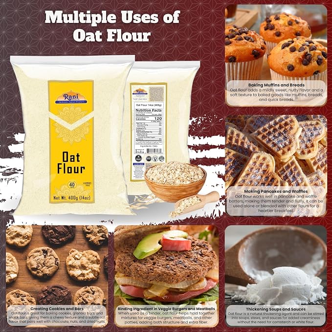 Rani Oat Flour 14oz (400g) ~ All Natural | Gluten Free | NON-GMO | Kosher | Vegan | Product of USA