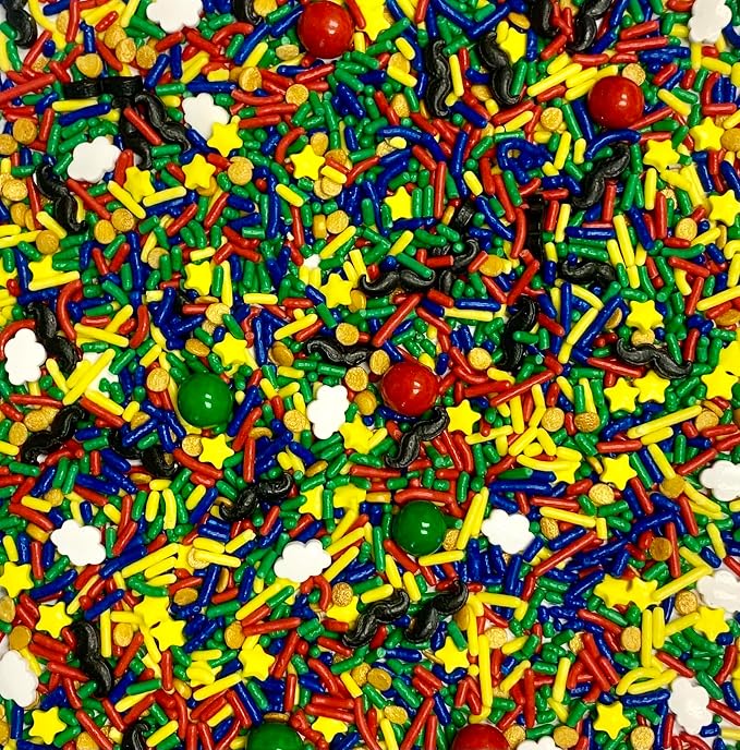 COOL MOM SPRINKLES Super World Kart Sprinkles (4 oz.) – Super World Kart Birthday Sprinkles for Decorating Cakes, Cupcakes, Cookies & Desserts – Mixed in the USA/Gluten-Free