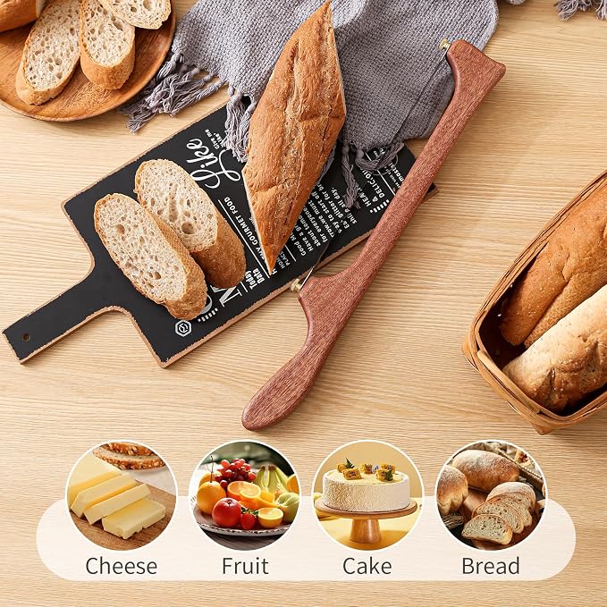 Bread Knife for Homemade Bread,Wooden Sourdough Bread for Slicing,Bow Bread Knife for Sourdough, Bow Design Easy to Cutting Even Slices,Premium Bread Slicer, Bread Saw for Homemade
