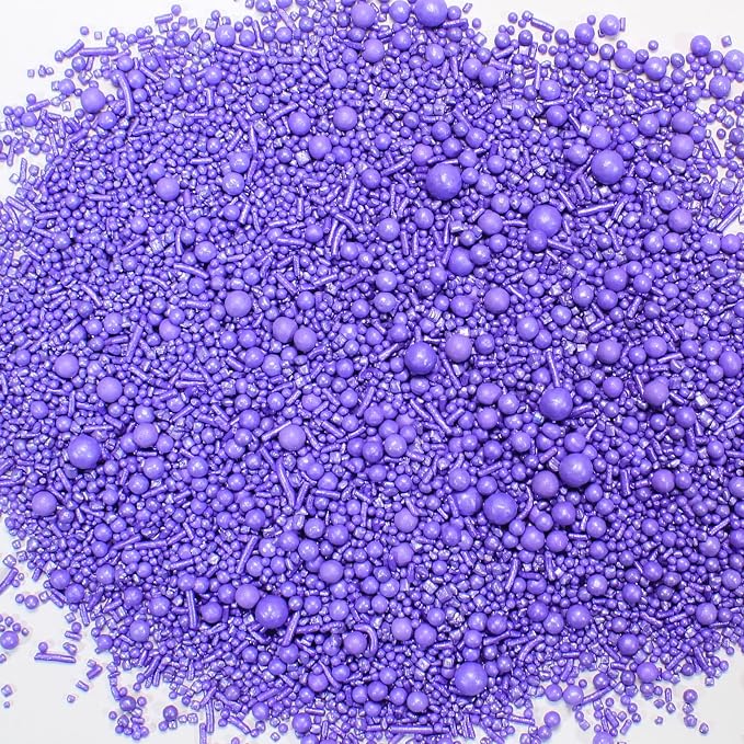 Confect Purple Sprinkles for Cake & Cupcake Decorating – Edible Jimmies and Pearl Sprinkles Mix for Birthday Desserts & Baking | Vegan, Gluten-Free, Soy-Free, Dairy-Free, Palm Oil-Free- 4.2 Oz