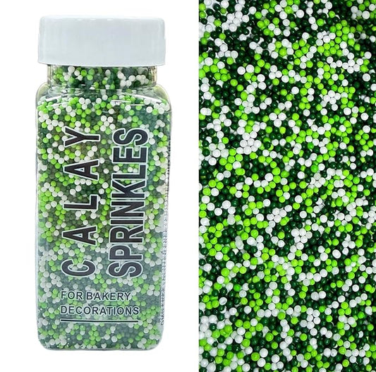 Sentovac 2mm St.Patrick Day Nonpareils Pearl Sugar Sprinkles for Cake Decorating Edible Cake Cupcake 1 Bottle 3.88oz/110g Sprinkles for Decorating