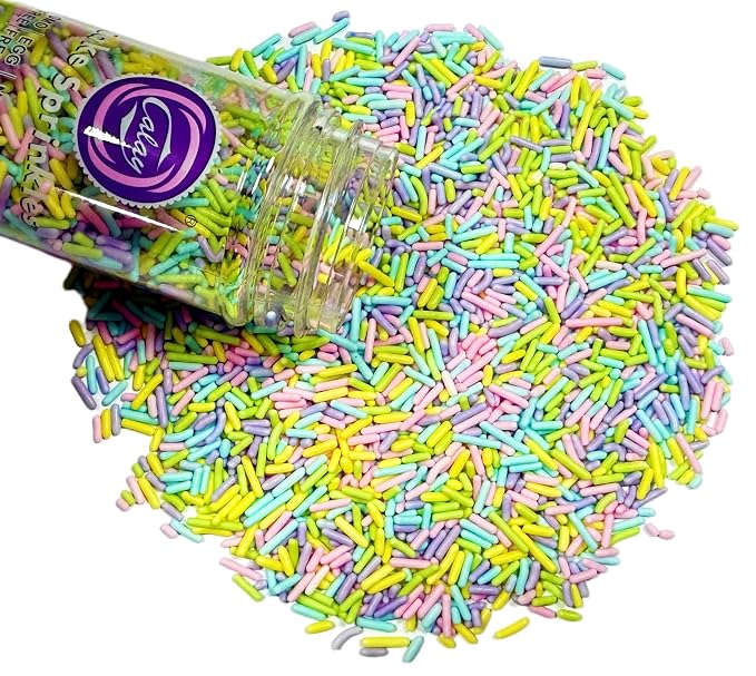 Sentovac Edible Easter Jimmies Sprinkles for Cake Decorating Baking Celebrations Shower Easter Party Supplies 78g/2.75oz