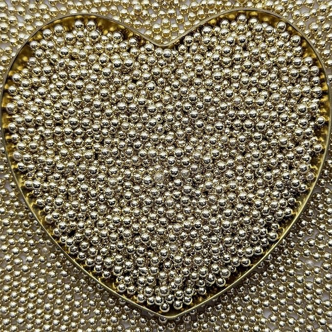 CandiJumpin 2mm Edible Gold Pearls, Gold Nonpareils Sprinkles Small Pearl Sprinkles for Cake Decorating Mini Sugar Pearls for Baking Baby Shower Party Wedding Christmas Supplies 3 OZ