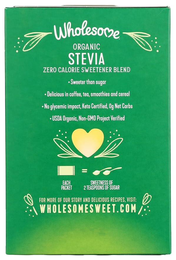 Wholesome Sweeteners Organic Stevia, 75 Count Packets, Zero Calorie Sweetener Blend, Keto Friendly, Non GMO, Gluten Free & Vegan, 1 Pack
