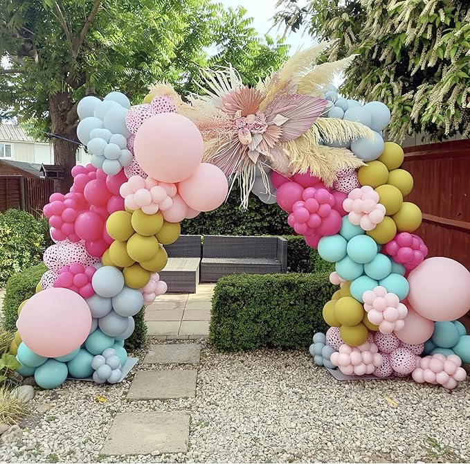 Balloon Arch Kit with Balloon Pump Electric, 110V 600W Automatic Dual Nozzle Portable Inflator with Balloon Arch Stand for Birthday Gender Reveal Baby Shower Balloons Party Decorations