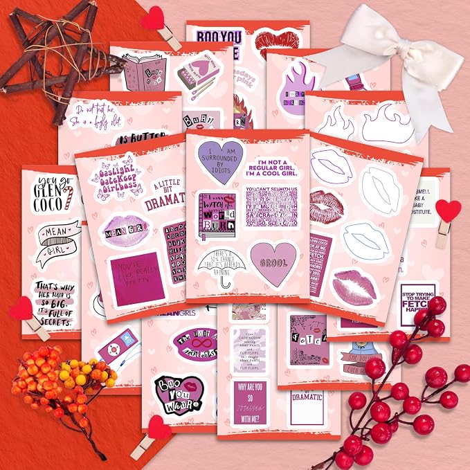 100Pcs Burn Book Stickers for Water Bottle, Laptop - MEA Girls Stickers, Burn Book Party Supplies & Decorations, Merch, Gifts for Women & Men