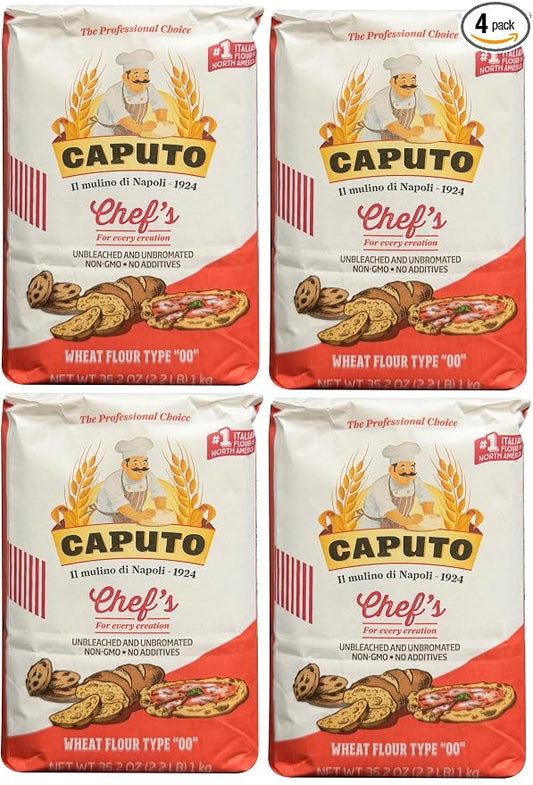 Antimo Caputo "00" Chefs Flour 1 Kilo, 2.2 Pound (Pack of 4)