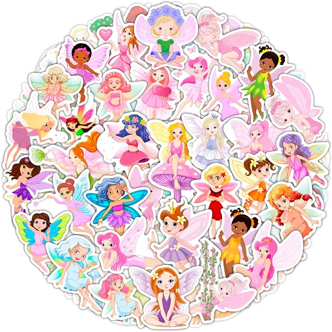 BulbaCraft Fairy Stickers and Decals for Laptop, Fairy Decorations for Birthday Party, Gifts for Women & Men