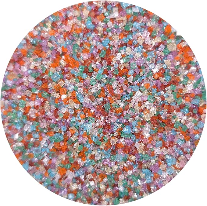 NCS Rainbow Coarse Sanding Sugar, Crystal Decorating Sugar for Baking & Drink Rims, 7 oz