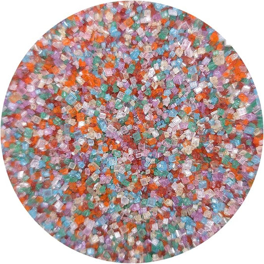 NCS Rainbow Coarse Sanding Sugar, Crystal Decorating Sugar for Baking & Drink Rims, 7 oz