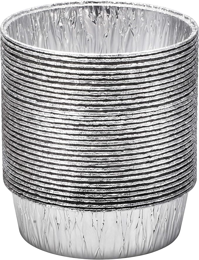 8-Inch Aluminum Dutch Oven Liner Pans | Disposable Cake Pan and Extra Deep Foil Pans for Baking, Freezing, and Storage | Durable Round Baking Pans | 100 Count