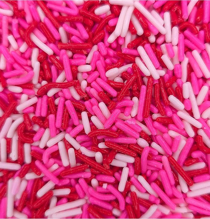 NCS Red, White & Pink Jimmies Edible Sprinkles – Cupcake, Cake & Cookie Decorations, 7 oz
