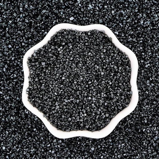 Black Sanding Sugar | Black Sprinkles | Edible Coarse Sugar Crystals | For Baking Dessert Decorating, Cake, Cupcake, Cookie, Ice Cream | Halloween Graduation Holiday Party | 4.6 Ounces