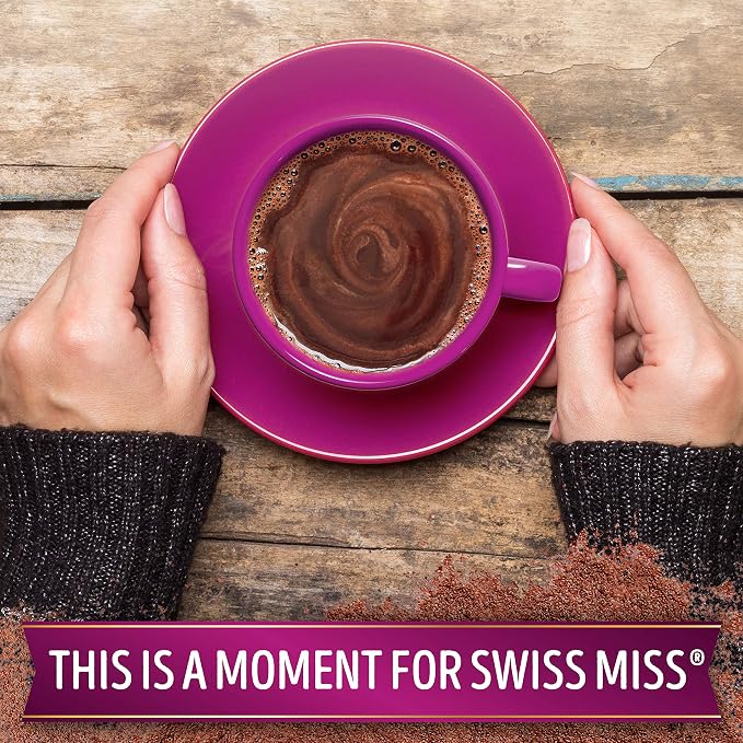 Swiss Miss Dark Chocolate Flavored Hot Cocoa Mix, Hot Cocoa Bar Supplies, 1.25 oz., 8-Count Envelopes (12 Boxes)