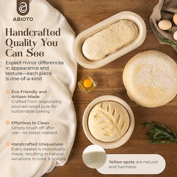 Wood Pulp Banneton Bread Proofing Basket – 9" Round 1.1LB Brotform with Smooth Surface – Non-Stick Natural Wood Pulp Pressed for Durability– Made in Germany Proofing Baskets for Sourdough Bread Baking