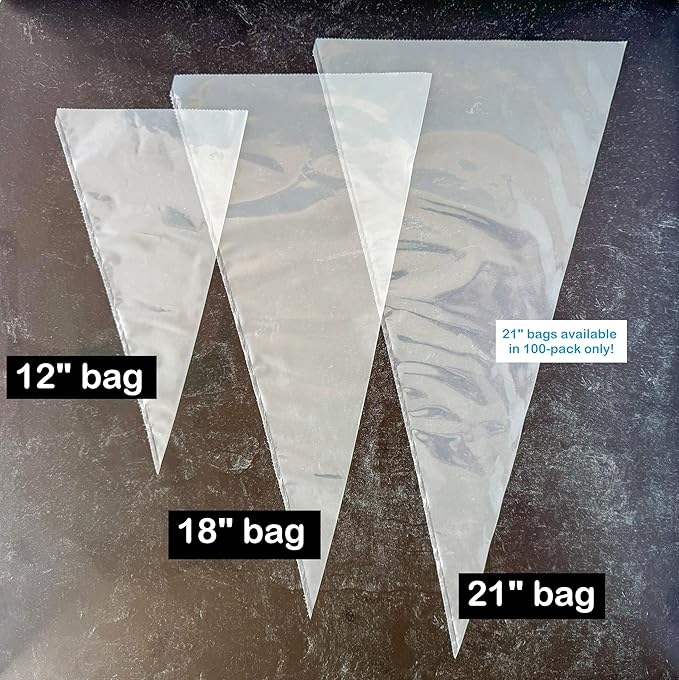 Ateco 12-Inch Plastic Disposable Piping and Cake Decorating Bags with NuPlastiQ, Pack of 24, Clear