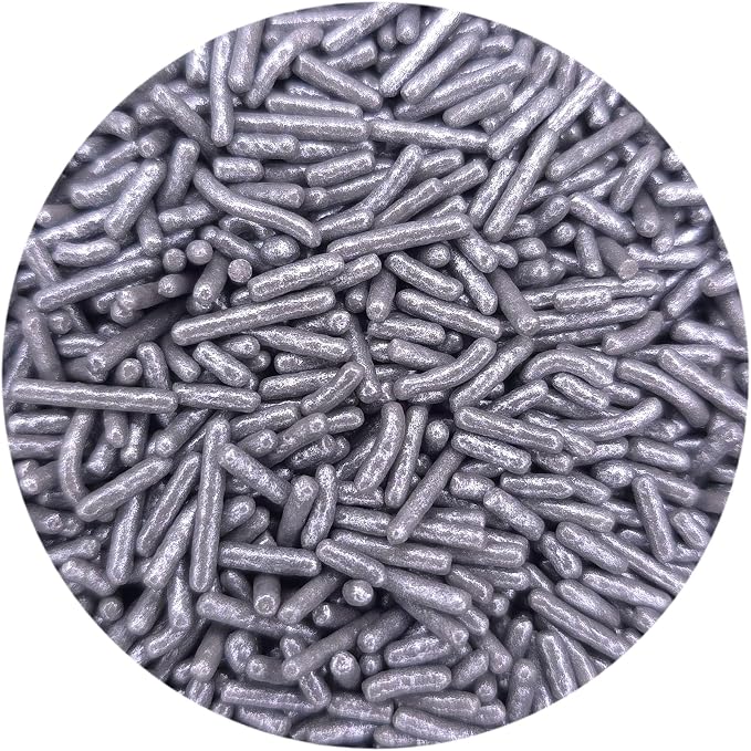 NCS Silver Jimmies Edible Sprinkles – Cupcake, Cake & Cookie Decorations, 7 oz