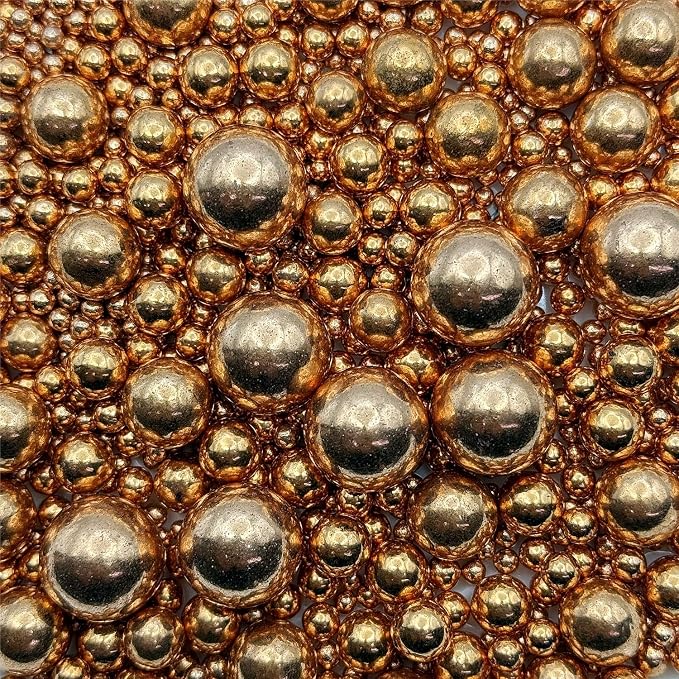 CandiJumpin Edible Pearls for Cake Decorating, Rose Gold Pearl Sprinkles Rose Gold Sugar Pearls Edible Cake Decorations Pearl Sugar Sprinkles Valentines Cupcake Toppers Baby Shower Party Birthday Wedding Christmas Supplies 3 OZ