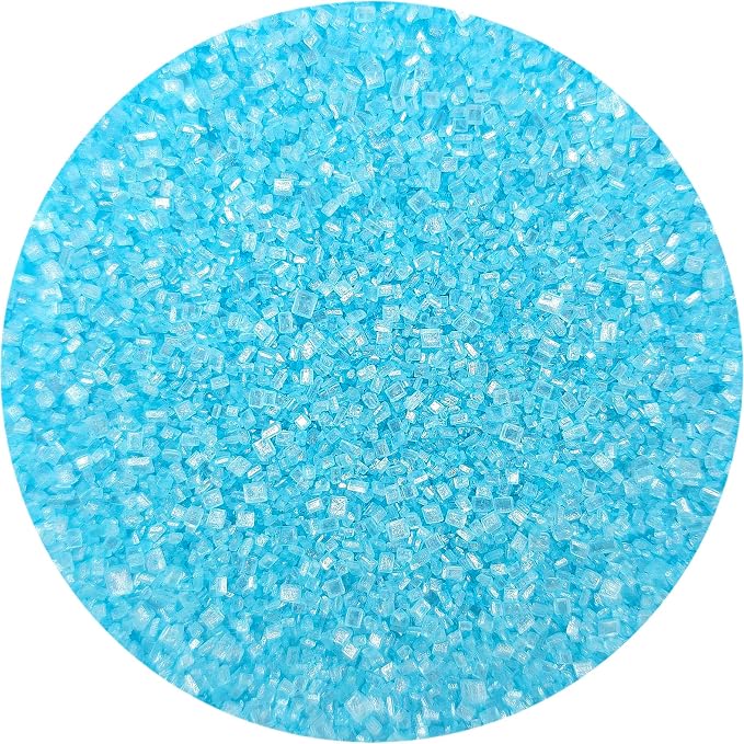 NCS Pearlized Blue Coarse Sanding Sugar, Sparkling Decorating Sugar for Baking & Drink Rims, 7 oz