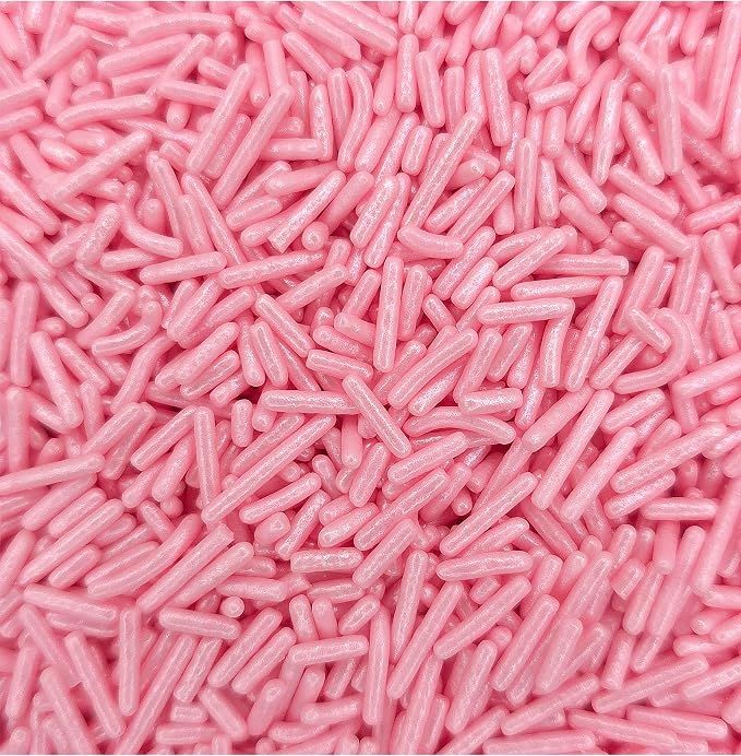 NCS Pearlized Pink Jimmies Edible Sprinkles – Cupcake, Cake & Cookie Decorations, 7 oz
