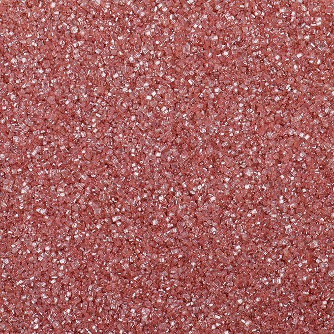 Rose Gold Sanding Sugar Sprinkles, 4.6 oz Edible Sparkling Sugar Crystals for Baking Topping, Cupcakes, Cookies, Ice Cream & Cake Decorating, Wedding Party Valentines Romantic Birthday Supplies