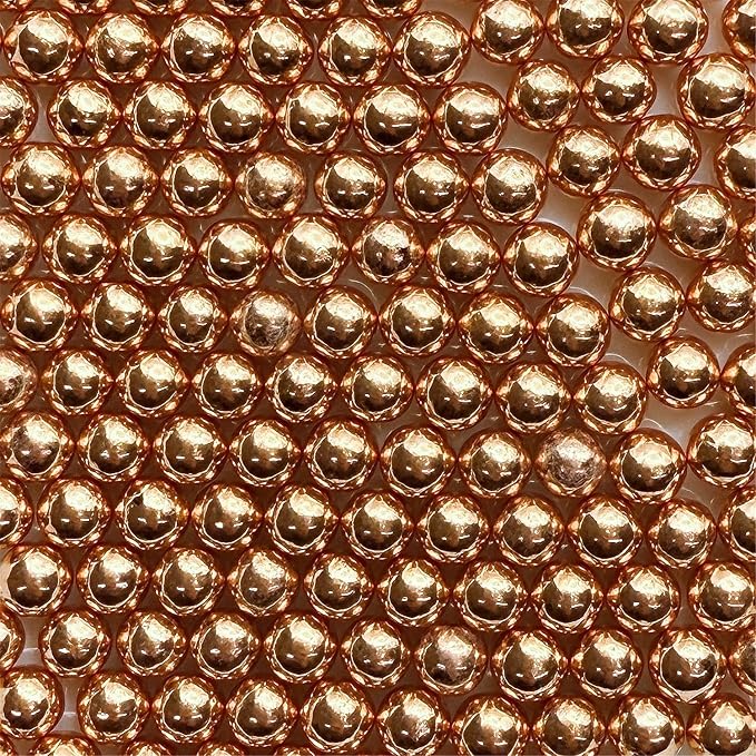 CandiJumpin 7mm Edible Rose Gold Pearls, Rose Gold Pearl Sprinkles for Cake Decorating Small Sugar Pearls Edible Cake Decorations Pearl Sugar Sprinkles Cupcake Toppers Baby Shower Party Birthday Wedding Christmas Supplies 3 OZ