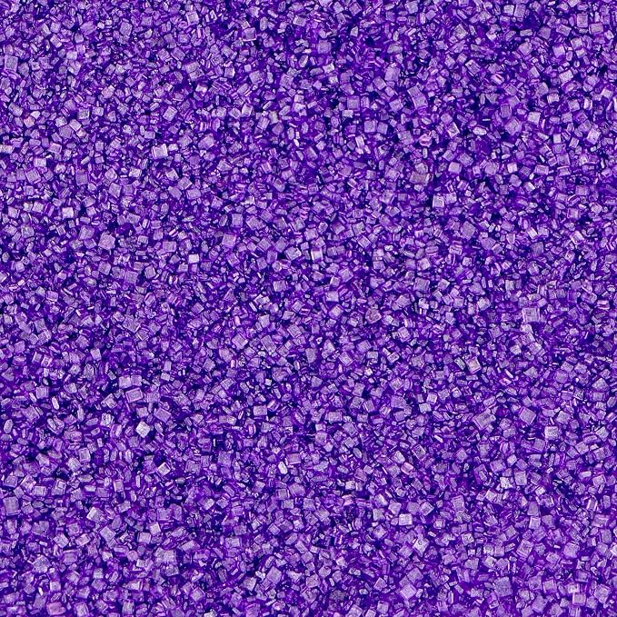 Purple Sanding Sugar | Purple Sprinkles | Edible Coarse Sugar Crystals | For Baking Dessert Decorating, Cake, Cupcake, Cookie, Ice Cream | Halloween Mardi Gras Holiday Party | 4.6 Ounces