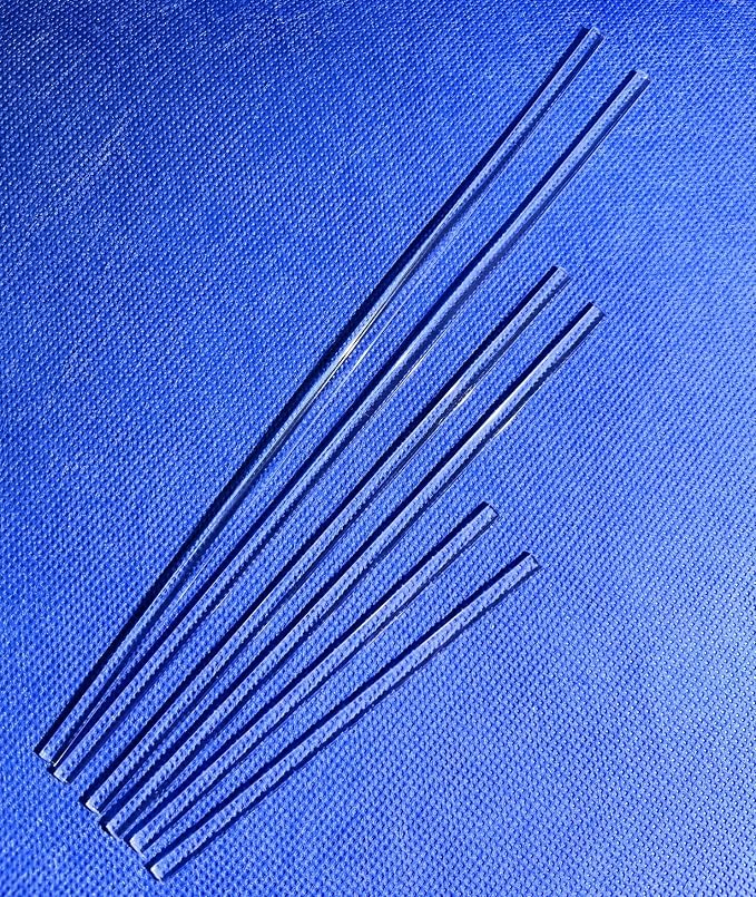 100pcs 8" x 4mm Flat Clear sticks for cake toppers cake pops or lollipops - Acrylic Plexiglass Sticks Transparent Clear, Strong and not bendy with length of 4“,6“ or 8“ (100, 8in)