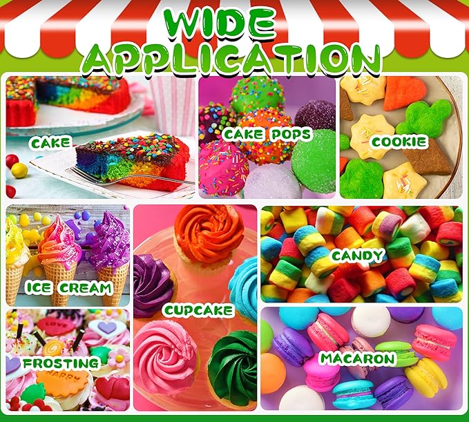 Natural Food Coloring - 10 Plant-Based Organic Vibrant Liquid Dyes | Artificial Dye-Free, Non-GMO, Food-Grade, Dye Free Food Coloring | For DIY Baking, Cake Decorating, Frosting, Fondant