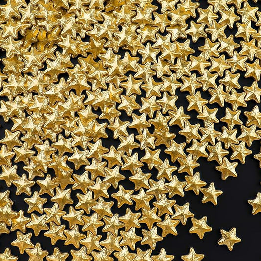 Gold Star Sprinkles, Edible Candy Stars for Cake Decorating, Cupcakes, Cookies & Desserts, 4.6oz Shiny Metallic Gold Sprinkles for Christmas, Graduation, Birthday, Holiday Baking