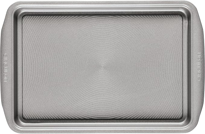 Circulon Bakeware Nonstick Cookie Pan Set (9" x 13" & 10" x 15"), Cookie Sheets for Baking, 2-Piece, Gray (Pack of 4)