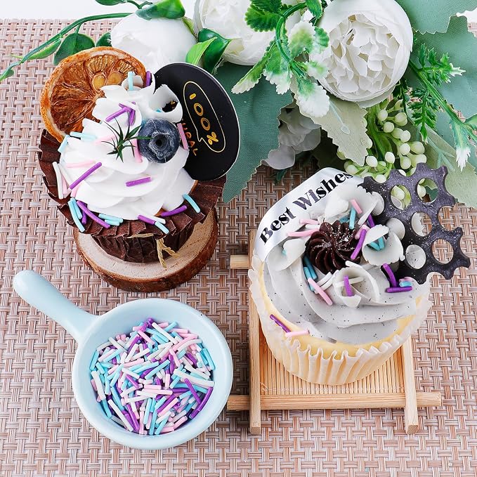 Pastel Mermaid Unicorn Cake Sprinkles, 11.3oz/320g Edible Blue Pink Purple Sprinkles Magic Set for Baking Cupcakes Cookies Ice Cream
