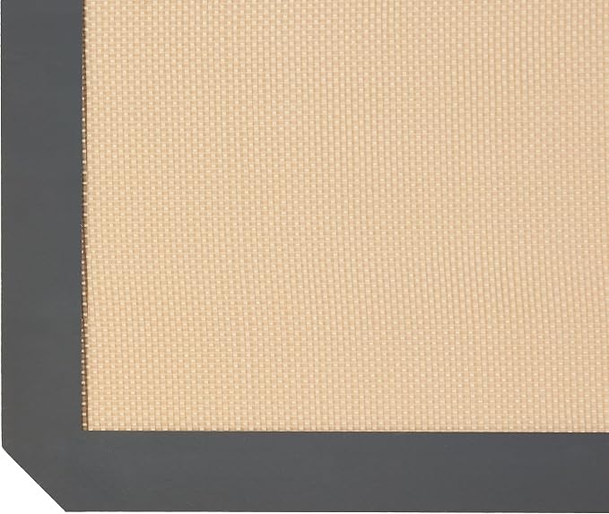 Amazon Basics Rectangular Non-Stick Silicone Baking Mat, Food Safe, Heat Resistant, 9"x13", 9.9"x14.8", and 16.5"x11.6", Beige/Gray, Pack of 3