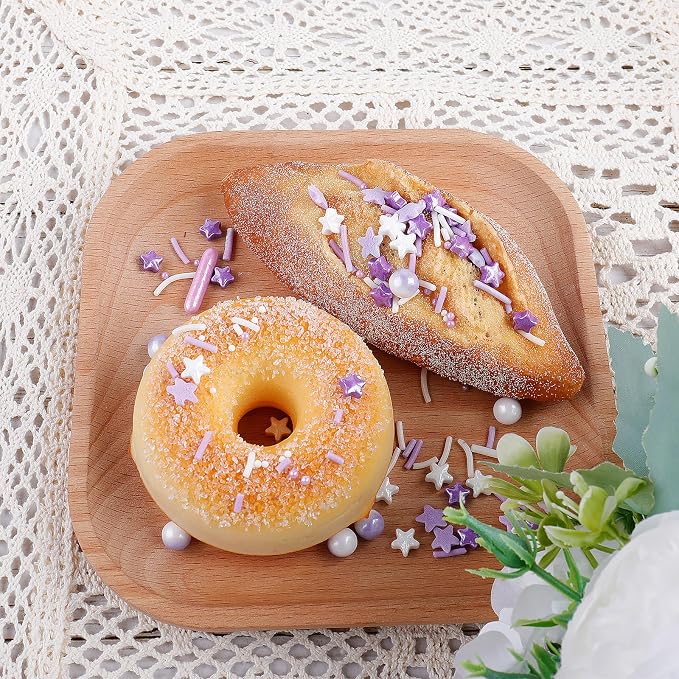 Purple Sprinkles, Edible Pearls Rod Star Sprinkles for Cakes Cupcakes | 4.6oz Dreamy Sprinkles for Ice Cream Baking Cookies