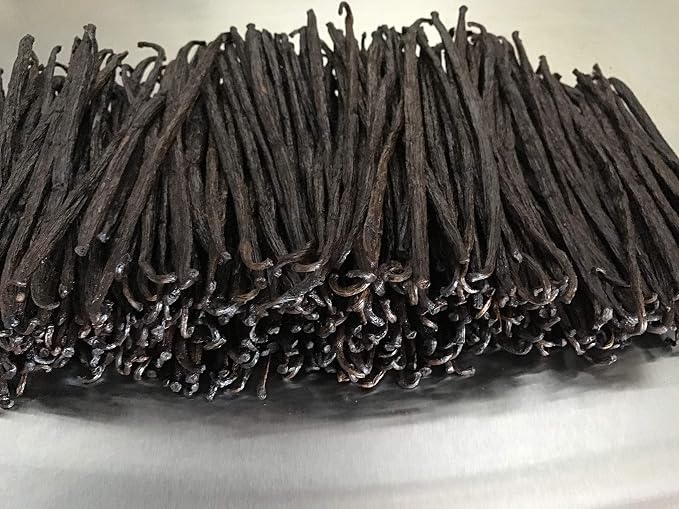 2oz Grade B Organic Madagascar Vanilla Beans for extract. Certified USDA Organic. 5"-7" by FITNCLEAN VANILLA Whole NON-GMO Pods for Paste and Baking.