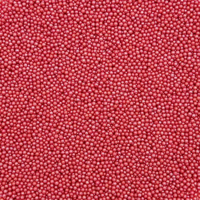 Dynastang 2mm Red Pearls Sprinkles Edible Pearls Cake Decorating Stars Cake Decorations Cupcake Toppers Cookie Decorating Perfect for Cakes, Cupcakes, Desserts Toppings 3OZ