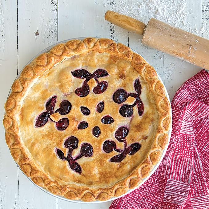 Nordic Ware Stars and Cherries Pie Top Cutter, Red