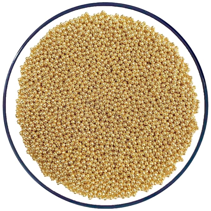 Sentovac Gold Nonpareils Sprinkles Edible 2mm Mini Pearls Cake Decorating Sugar Candy Cookie Cake Cupcake Topper Ice Cream Baking Decorations Halloween Christmas Valentines Wedding Supplies