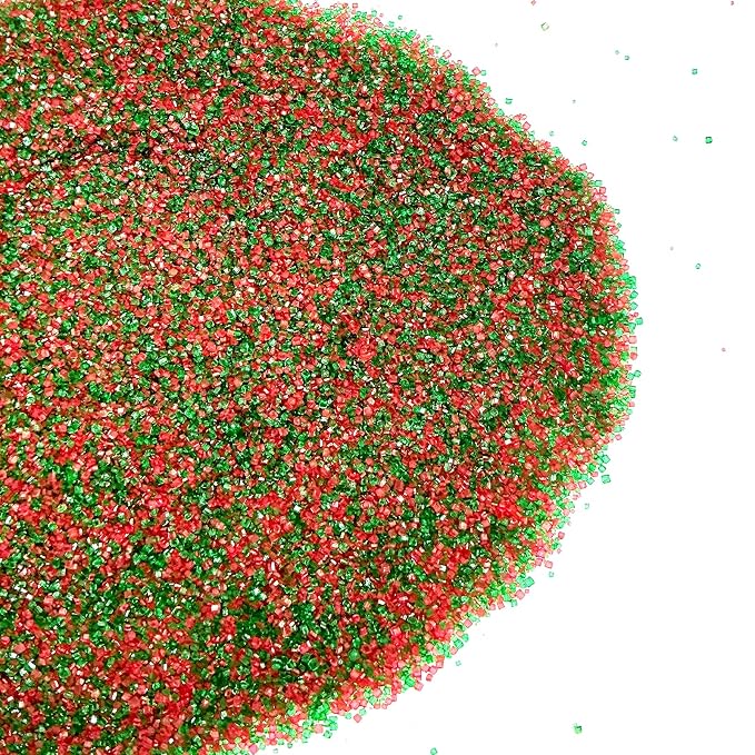 Edible Red and Green Sanding Sugar Sprinkles 142g/ 5.01oz Christmas Themed Sanding Sugar for Baking and Decorating Topping Cake Cookie Cupcake Topper Ice Cream Supplies