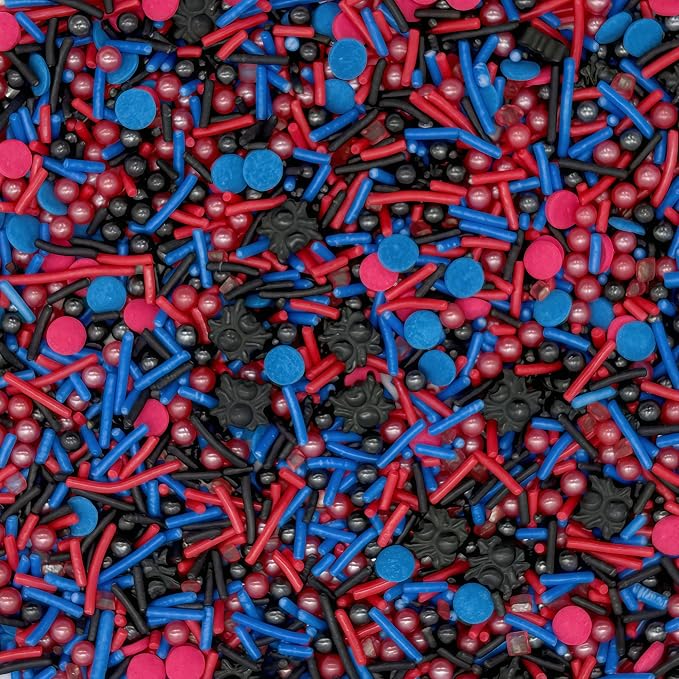 Spider Sprinkles Edible Superhero Cake Decorating Cake Decorations Cupcake Toppers Cookie Decorating Perfect for Cakes,Cupcakes,Desserts Toppings 3OZ